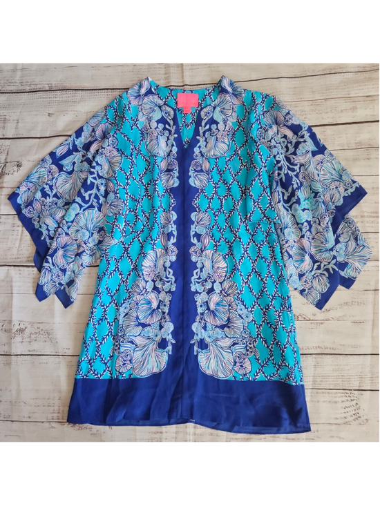 Lilly Pulitzer Dresses & Skirts - Lilly Pulitzer Shalynn Silk Caftan Dress Blue Preppy Feminine Womens 2